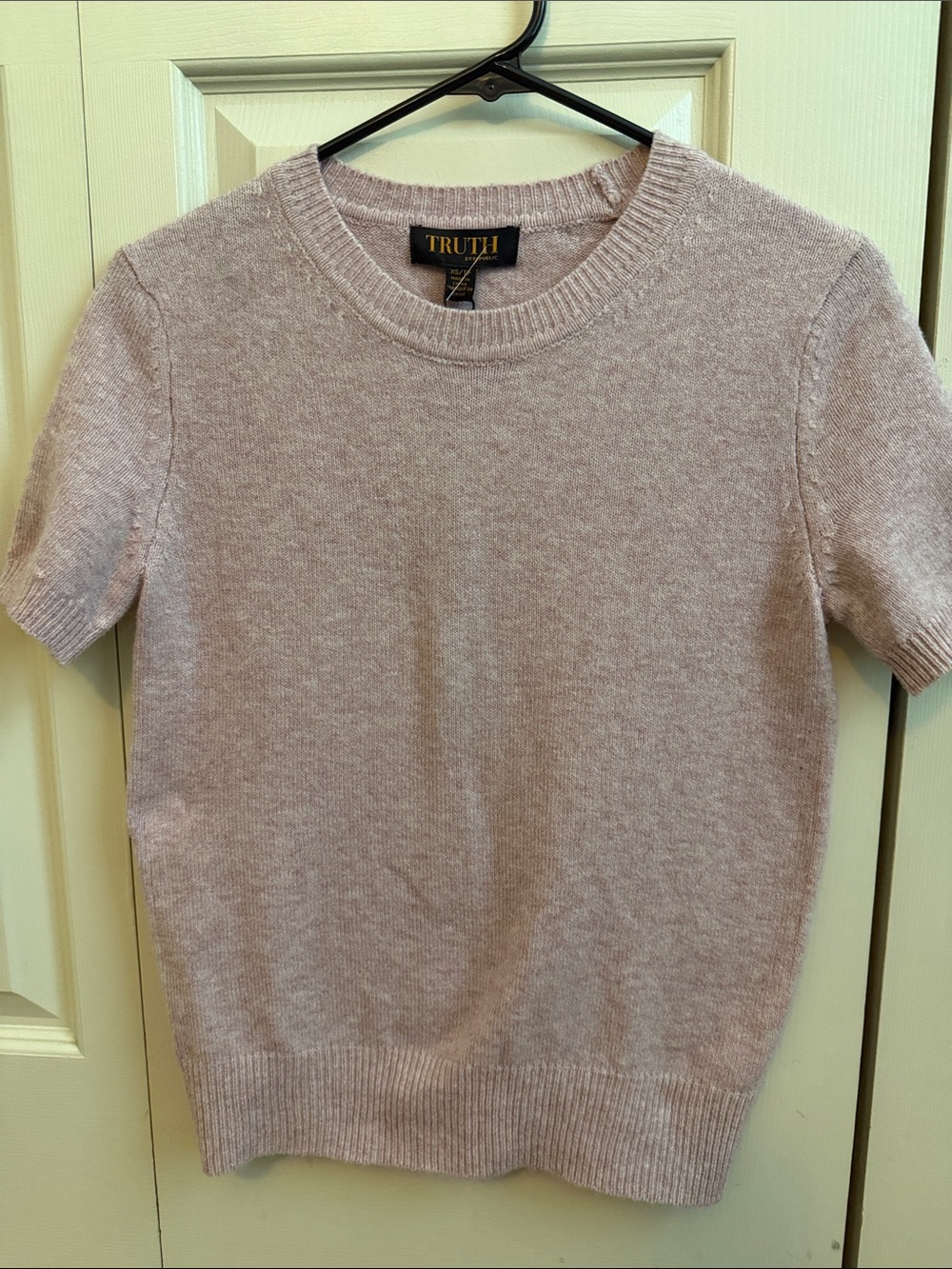 Truth Pale Pink Short-Sleeve Crewneck Sweater